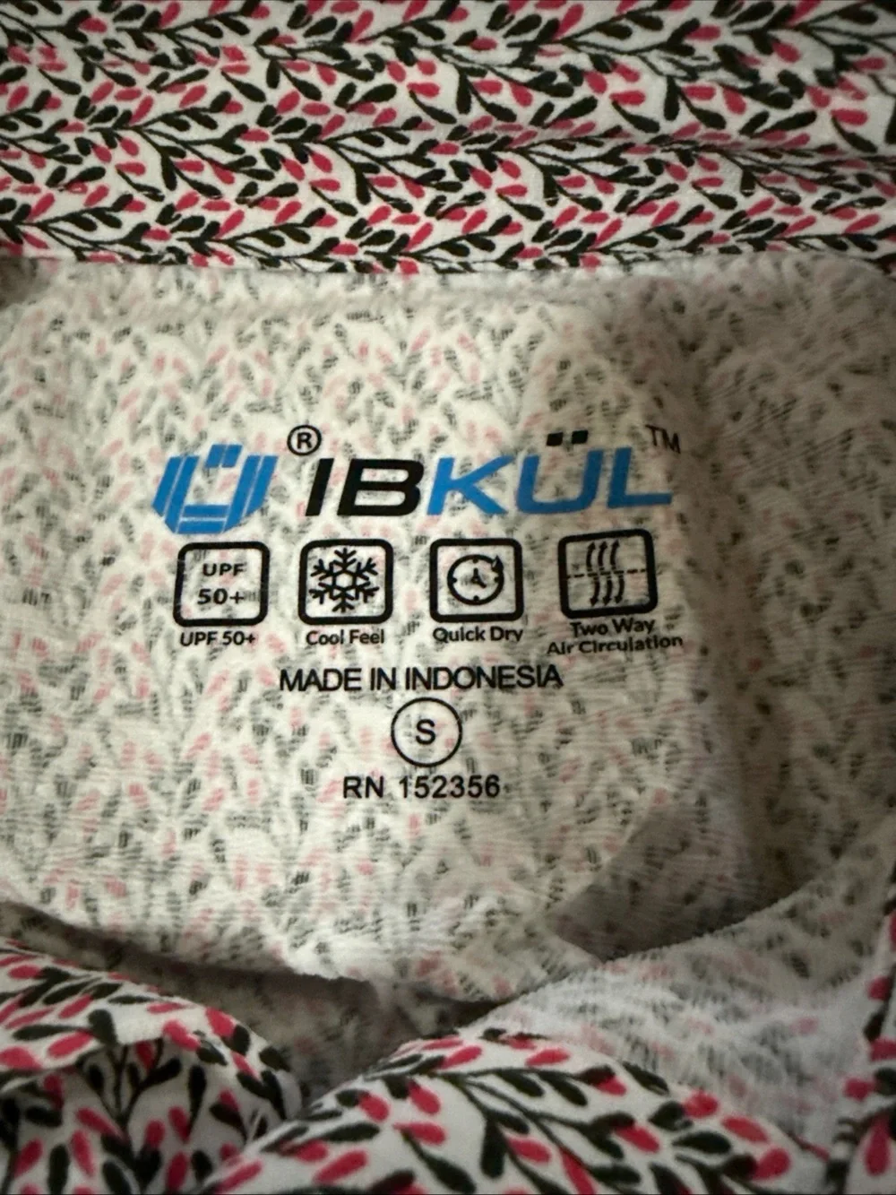 IBKUL Long Sleeve Performance‎ Golf Polo Small Floral Resort Preppy